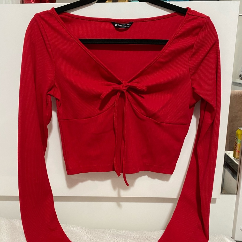 Long sleeve crop top.